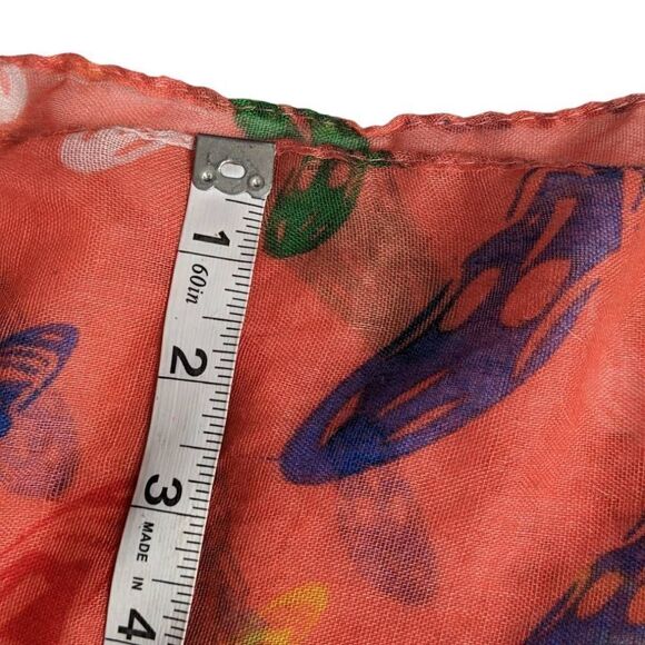 Fashionable Skull Pattern Design Inspired Multicolored Skulls Scarf Orange Large - Picture 4 of 10